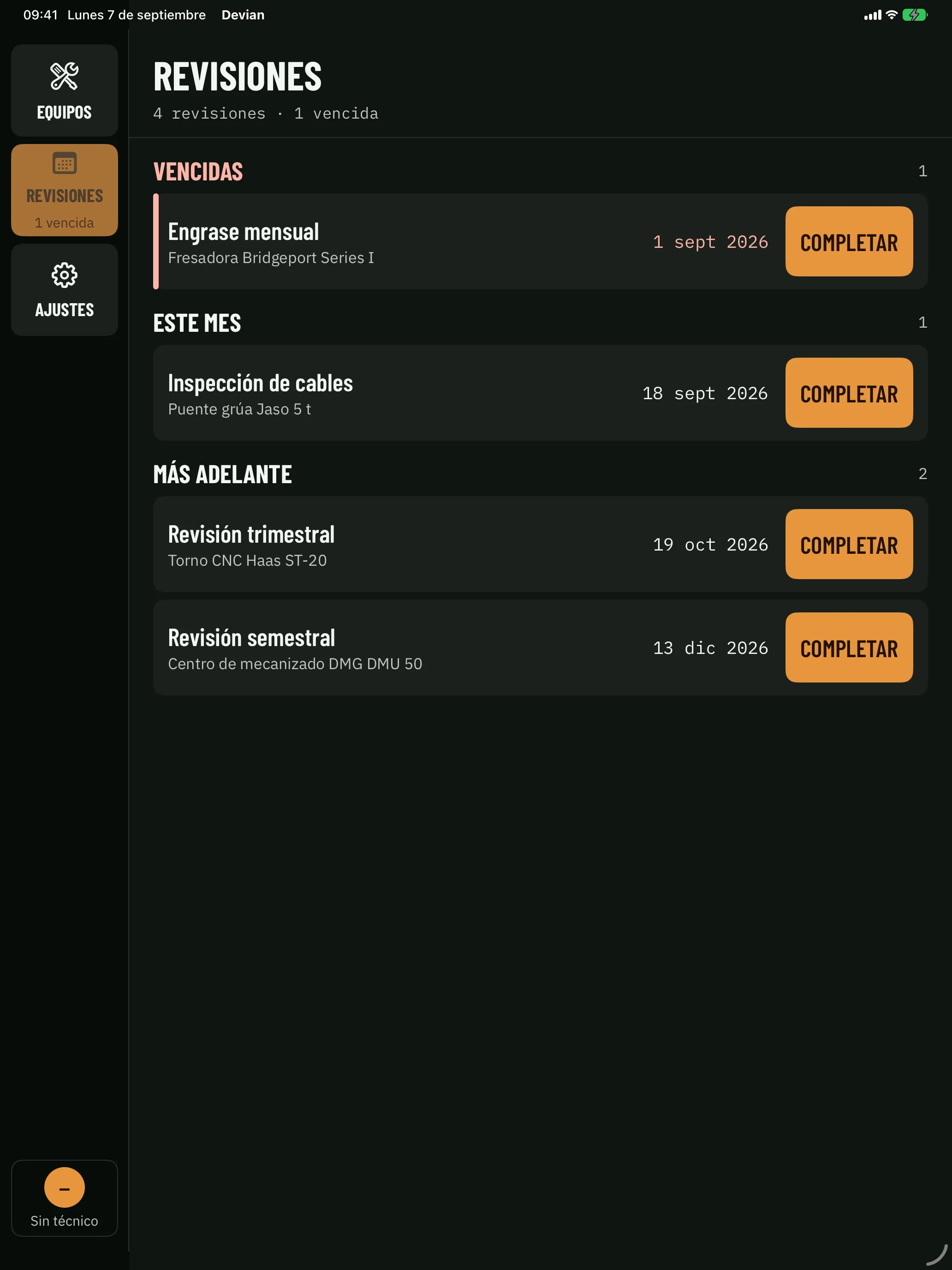Devian en iPad: la agenda de revisiones con las vencidas por delante